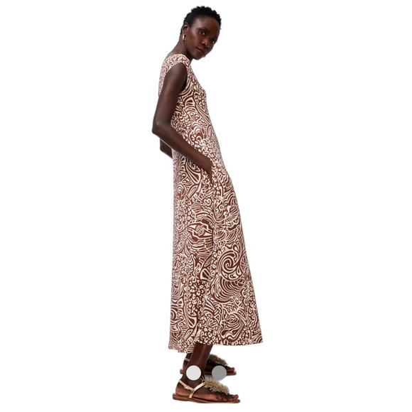 Chico's Dresses & Skirts - NWT Chicos Travelers Animal Print Brown White Summer Sleeveless Maxi Dress 12/14